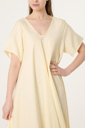Diamante V-Neck Relaxed Dress
