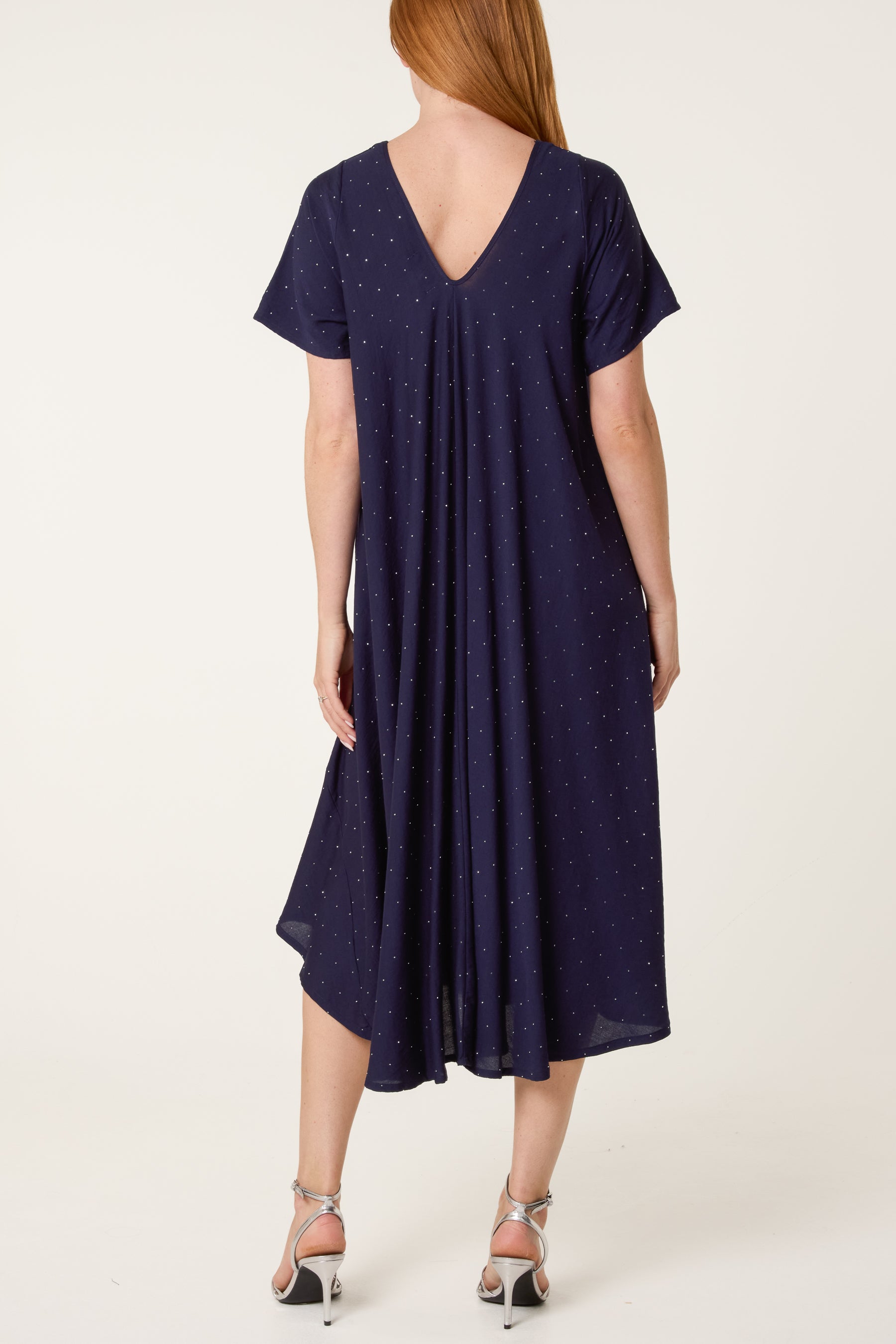 Diamante V-Neck Relaxed Dress