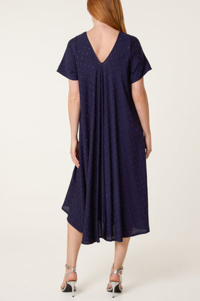 Diamante V-Neck Relaxed Dress