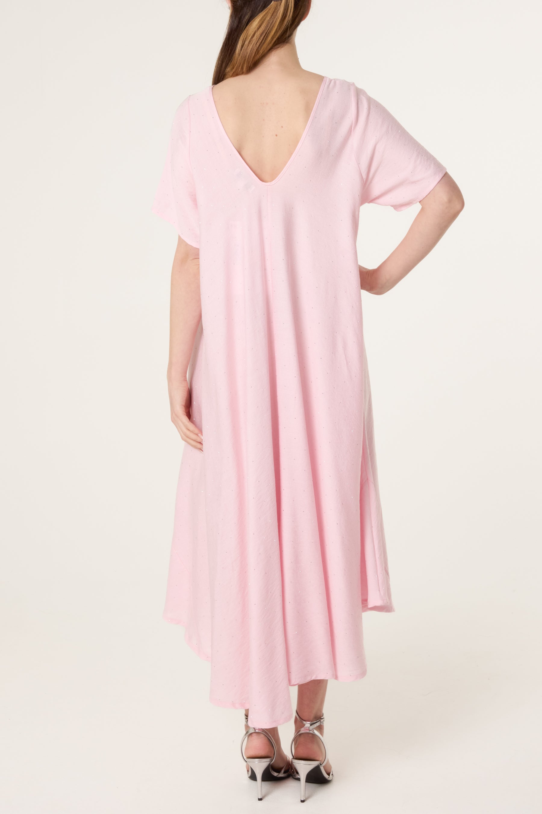 Diamante V-Neck Relaxed Dress