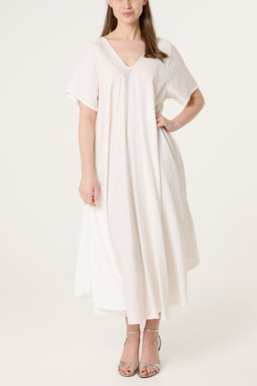 Diamante V-Neck Relaxed Dress