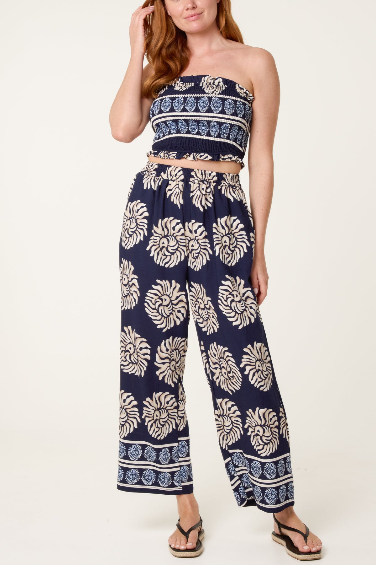 Tribal Print Crop Top & Trouser Co-Ord Set