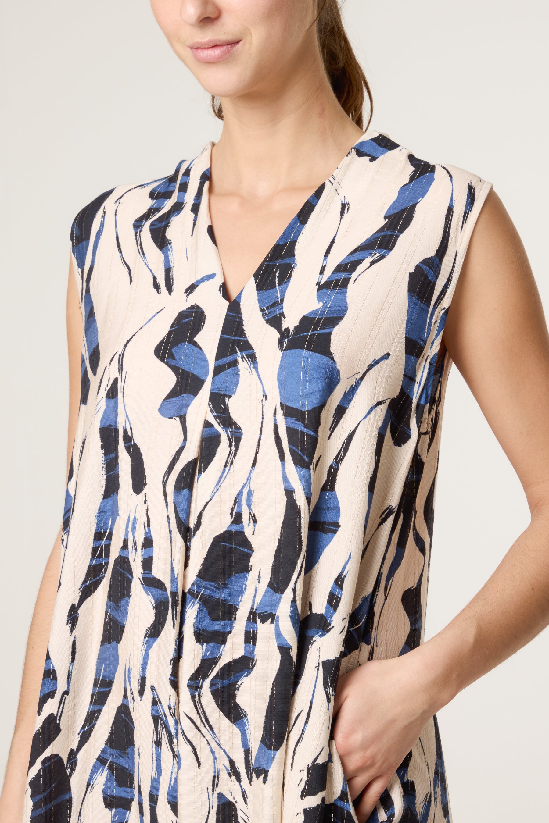 Abstract Slash Print Tunic Dress