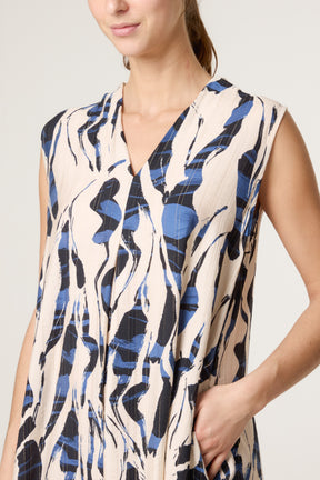 Abstract Slash Print Tunic Dress