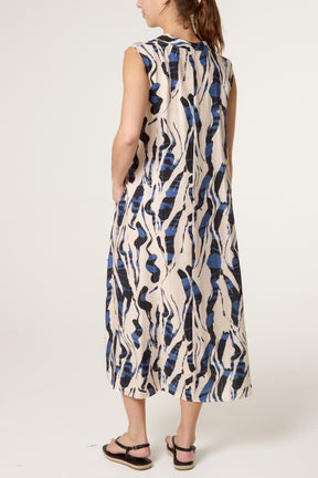 Abstract Slash Print Tunic Dress