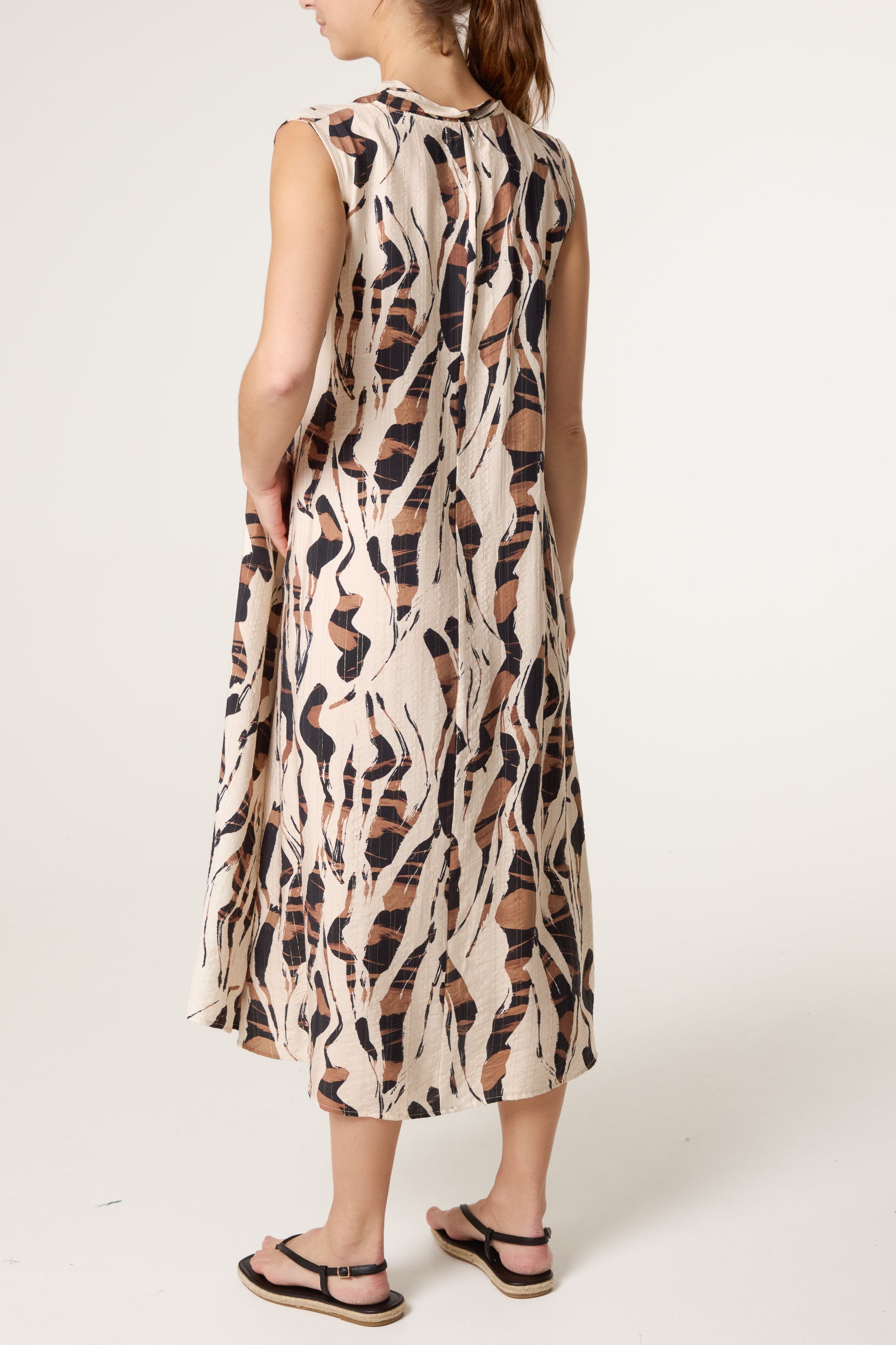 Abstract Slash Print Tunic Dress