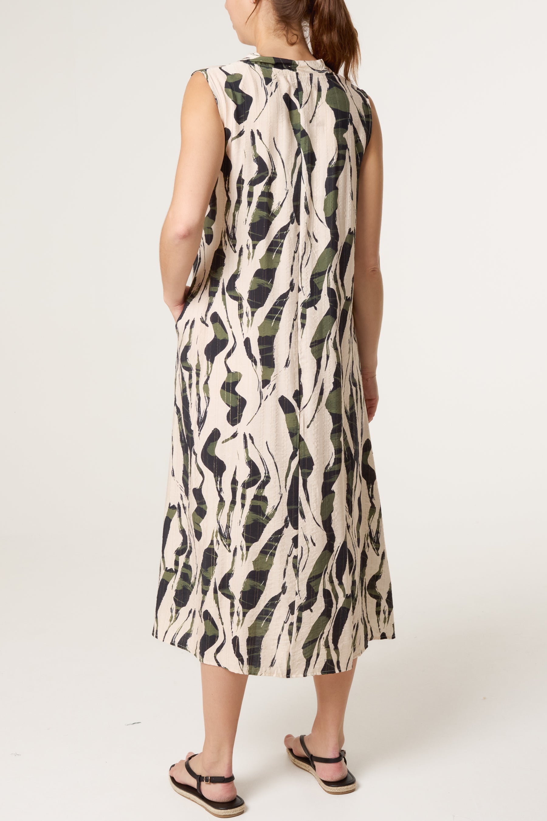 Abstract Slash Print Tunic Dress