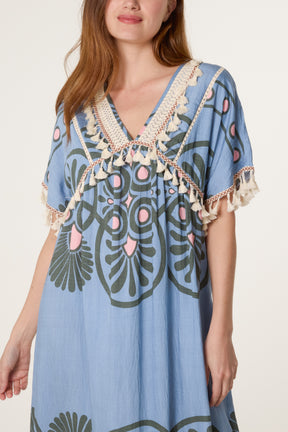 Ornate Border Boho Maxi Dress
