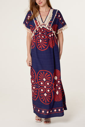 Ornate Border Boho Maxi Dress