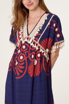 Ornate Border Boho Maxi Dress