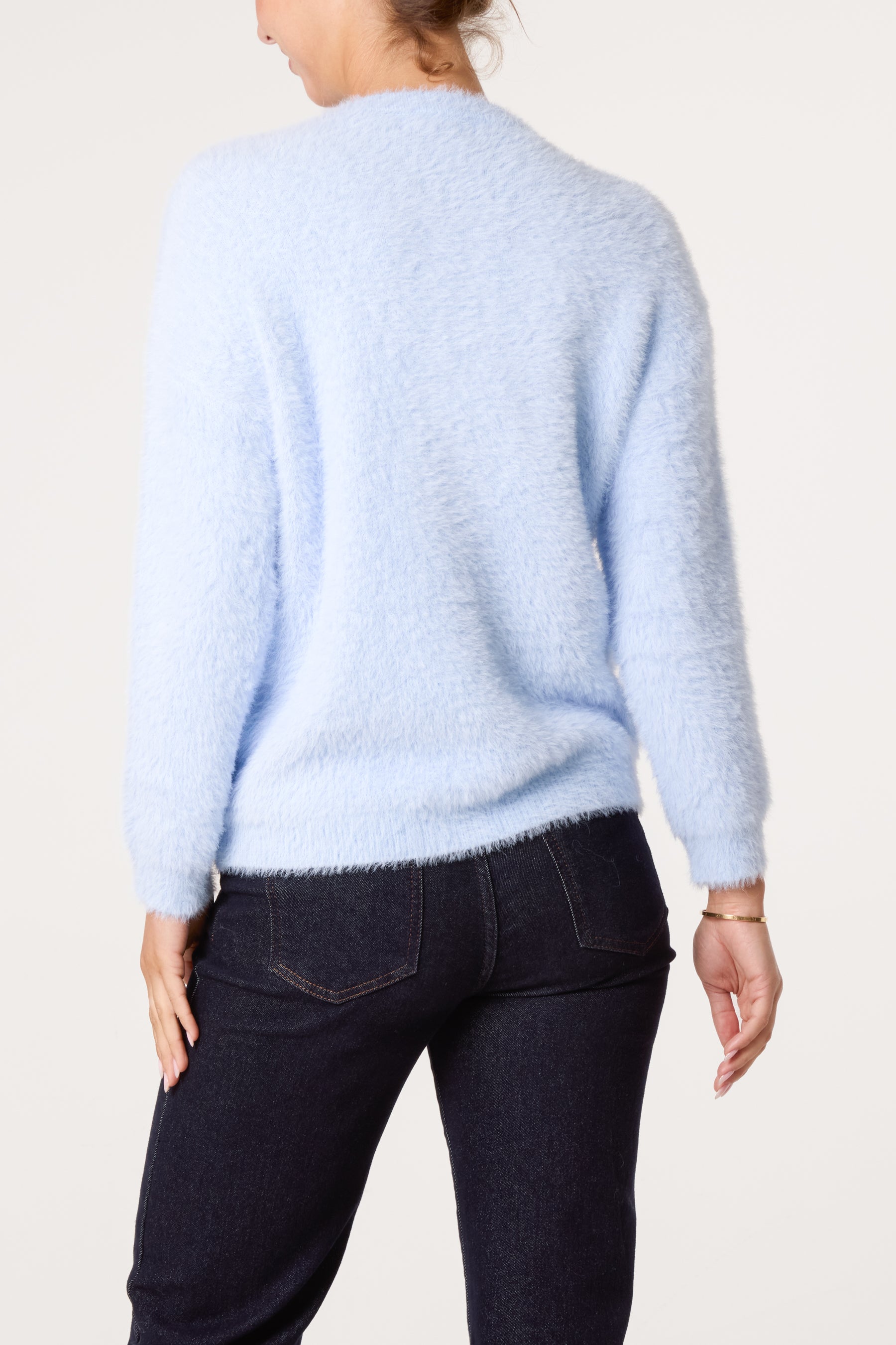 Sequin Xmas Disco-Pudding Fluffy Jumper