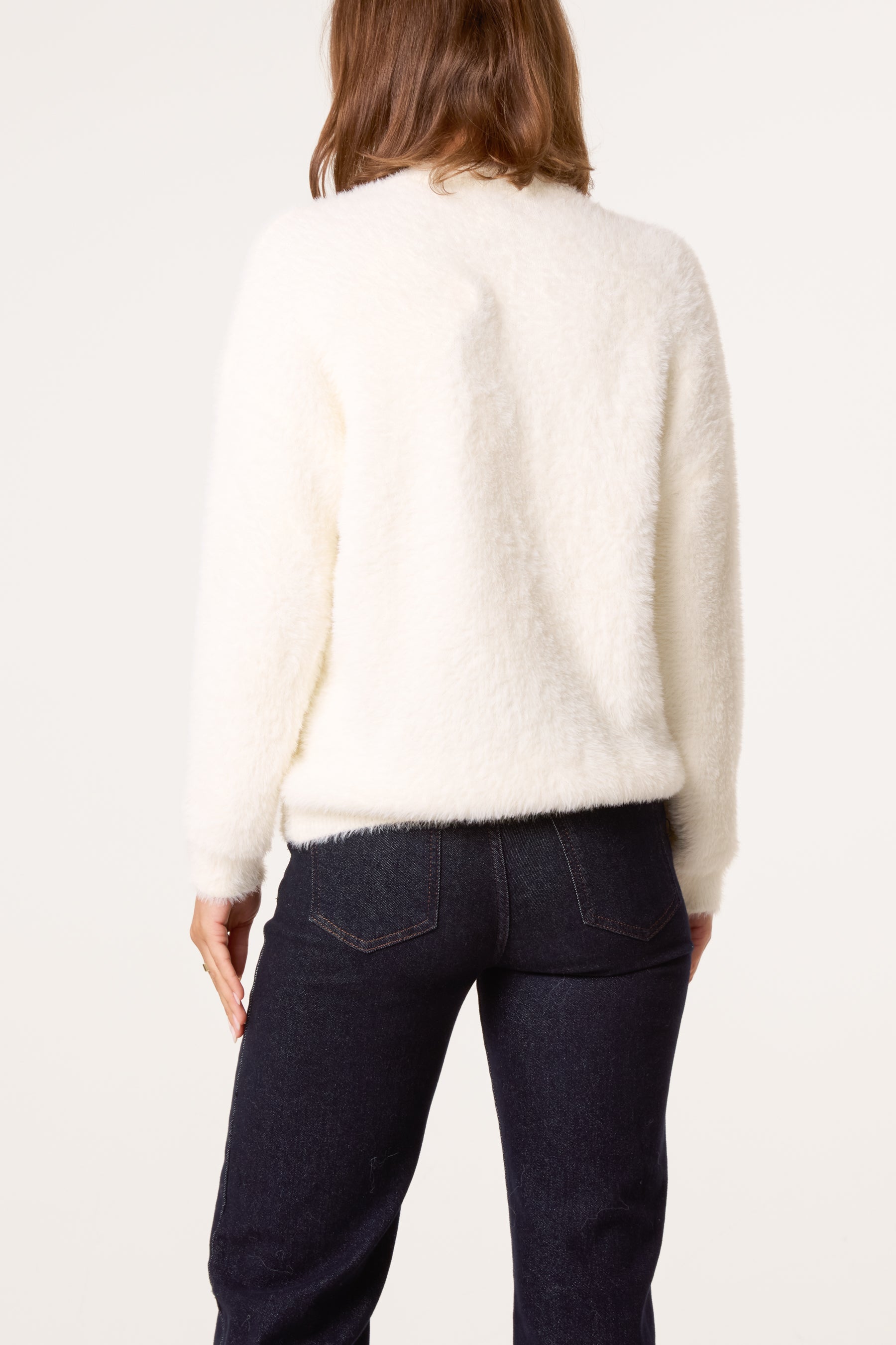 Sequin Xmas Disco-Pudding Fluffy Jumper