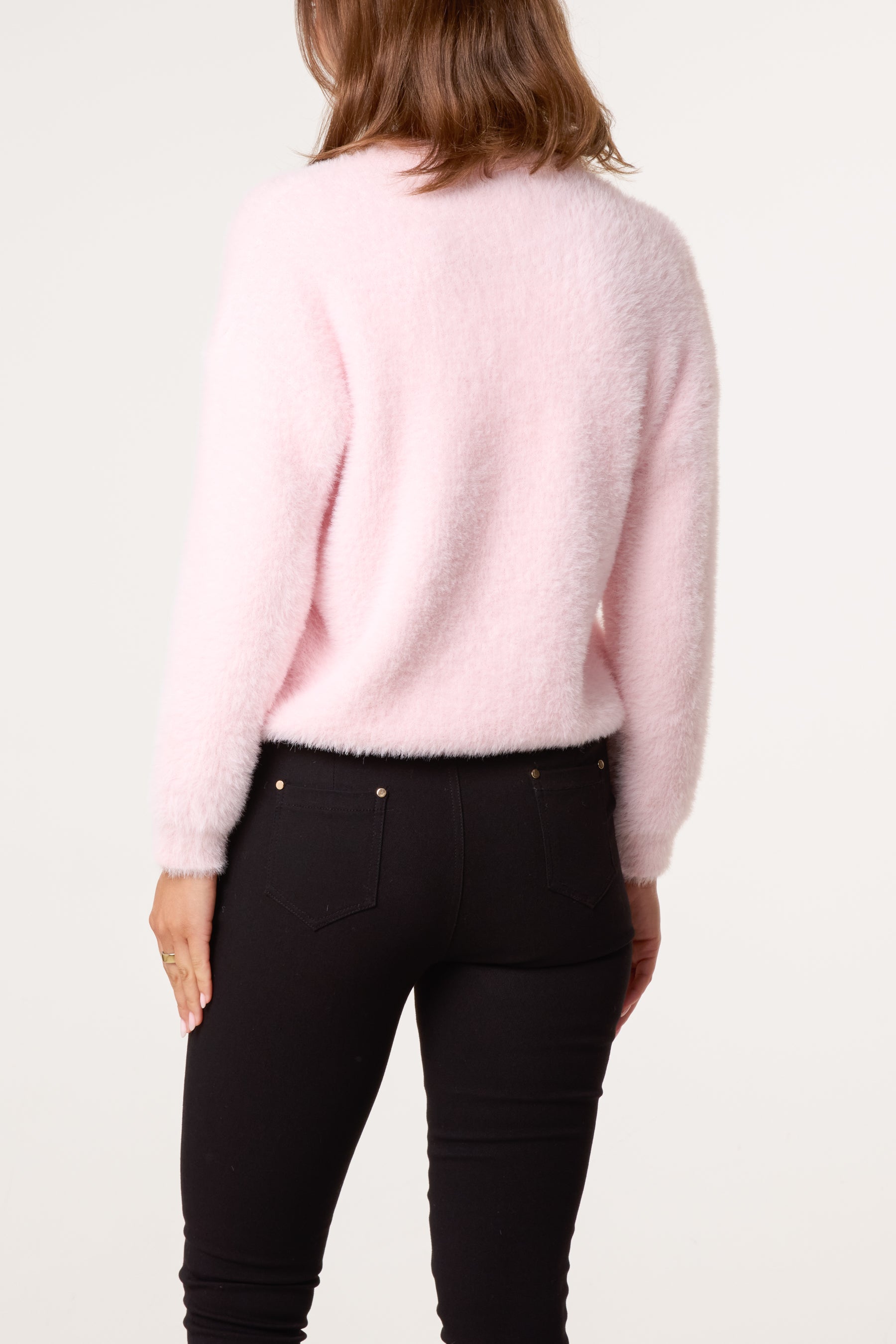 Sequin Xmas Disco-Pudding Fluffy Jumper