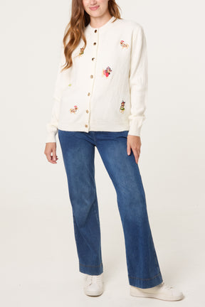 Embroidery Christmas Dog Cardigan
