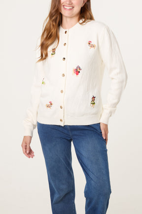 Embroidery Christmas Dog Cardigan