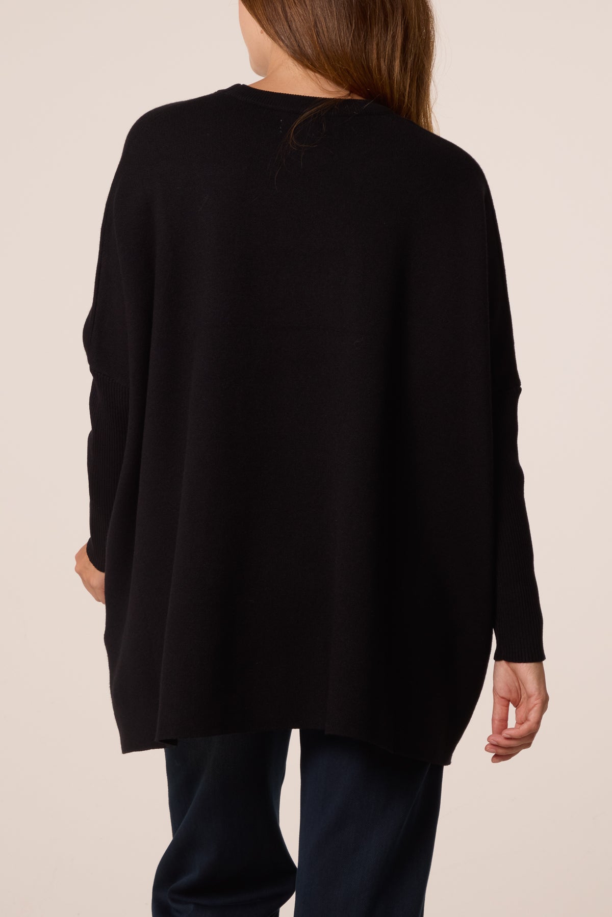 Textured PU Front Pockets Knit Jumper