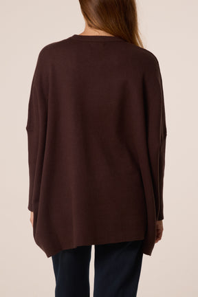 Textured PU Front Pockets Knit Jumper