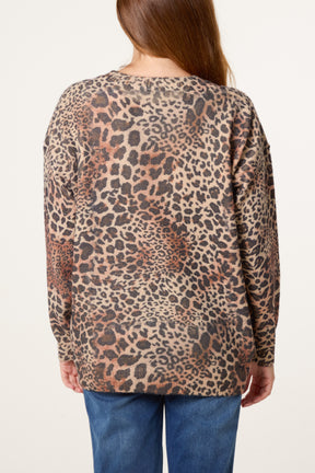 Leopard Print Knit Jumper