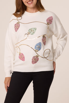 Sequinned Christmas Lights Knit Jumper