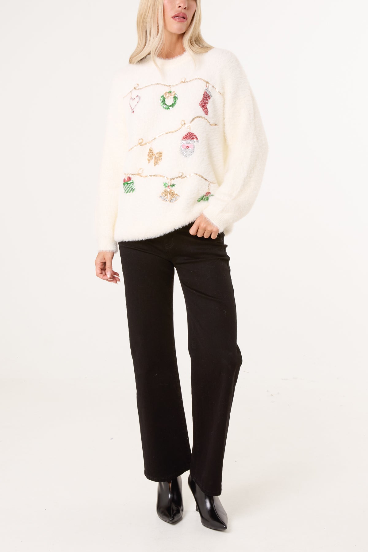 Embellished Fluffly Xmas Jumper