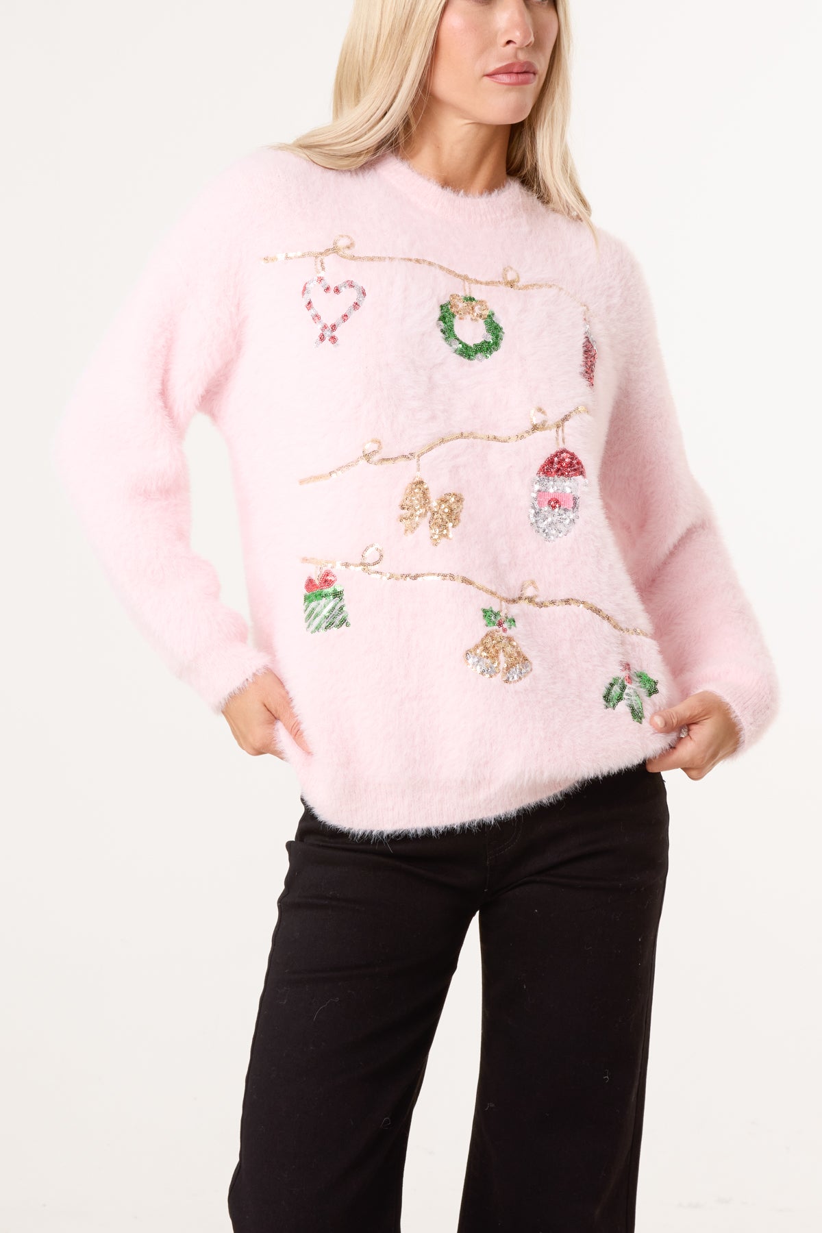 Embellished Fluffly Xmas Jumper