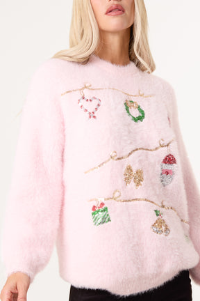 Embellished Fluffly Xmas Jumper