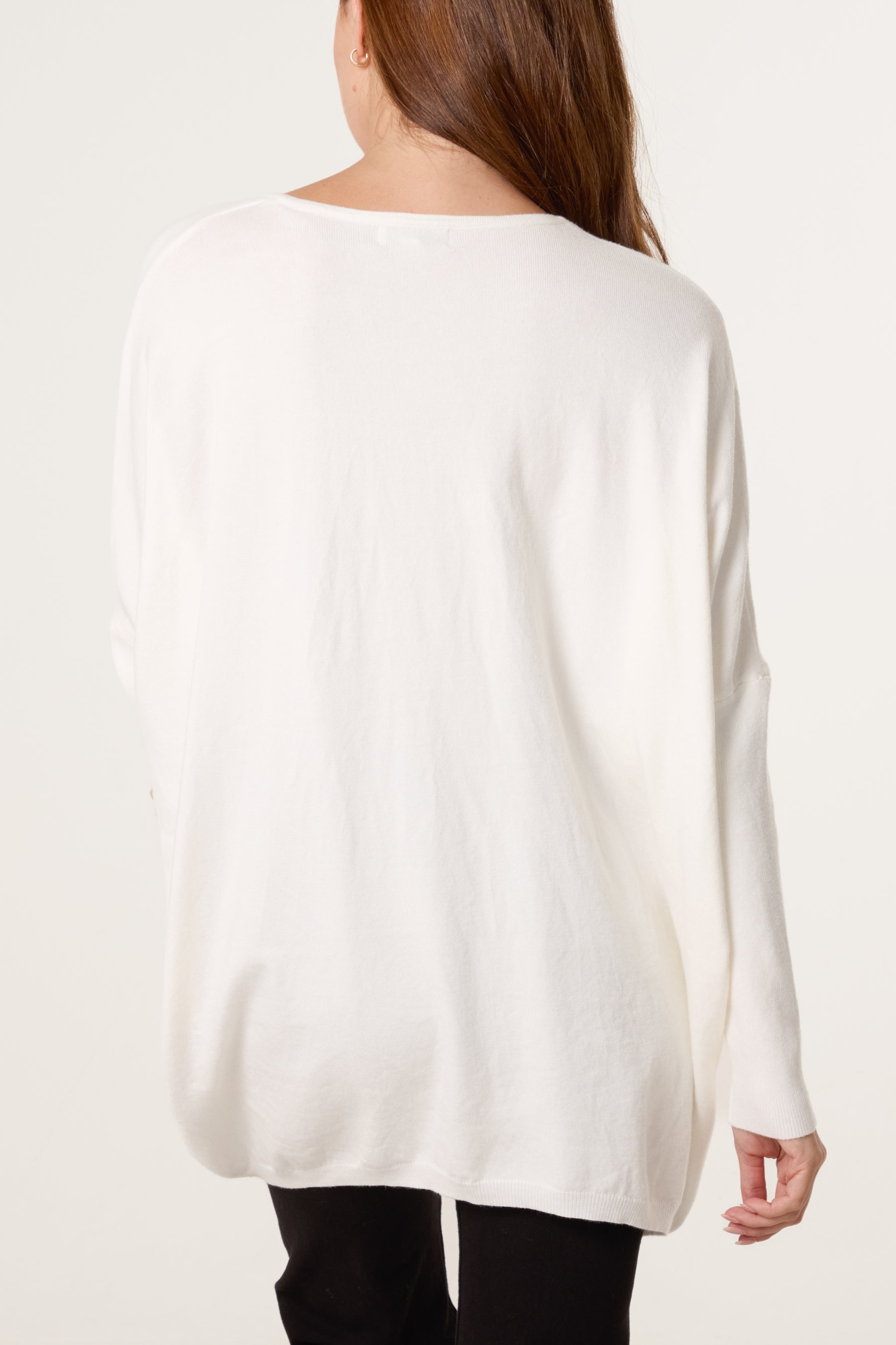 Diamante Heart Batwing Jumper