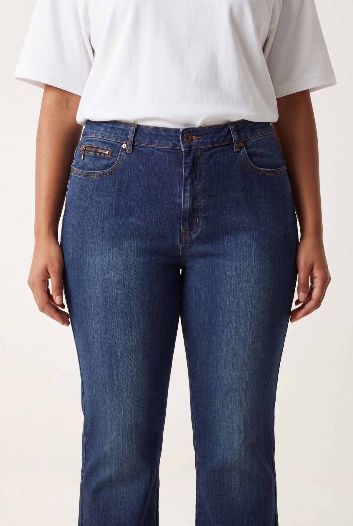 Curve Double Button Jeans
