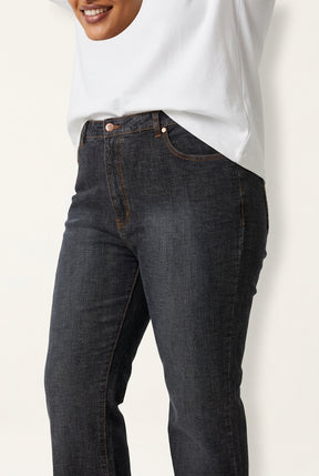 Curve Dark-Denim Double Button Jeans