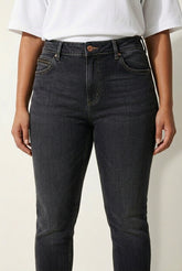 Curve Dark-Denim Double Button Jeans
