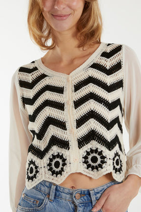 Crochet Zig-Zag Button Top