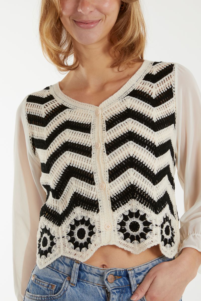 Crochet Zig-Zag Button Top