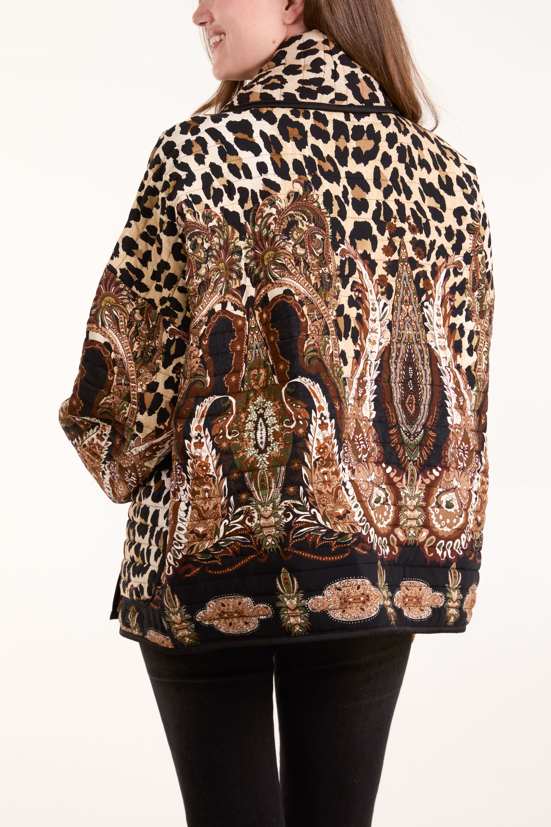 Mixed Print Padded Jacket