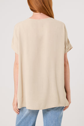 Floaty V-Neck Short Sleeve Top