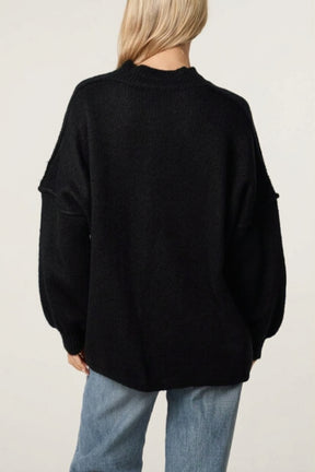 Oversized Drop Shoulder Knit Cardigan