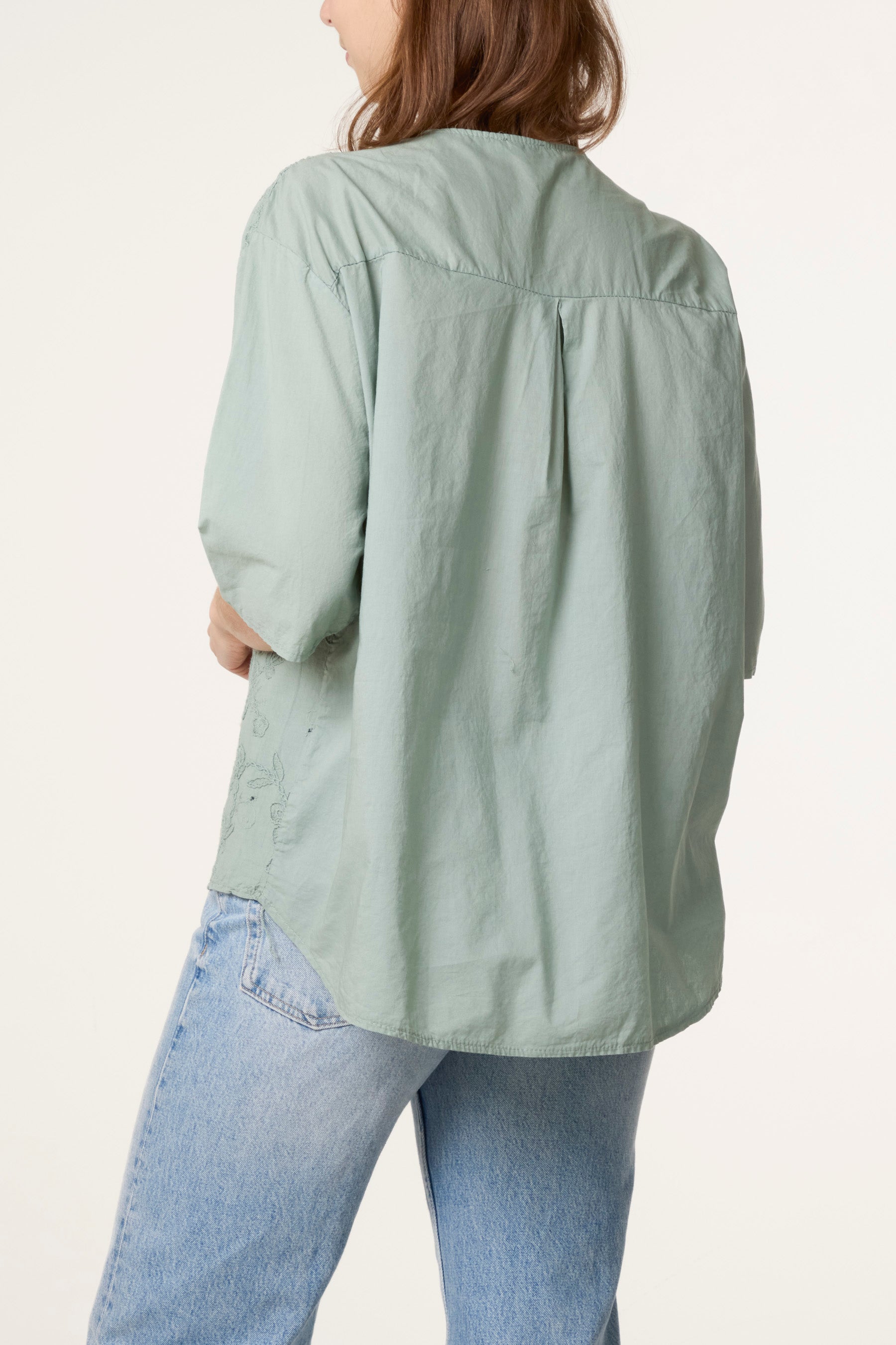 Floral Embroidered Cotton Blouse