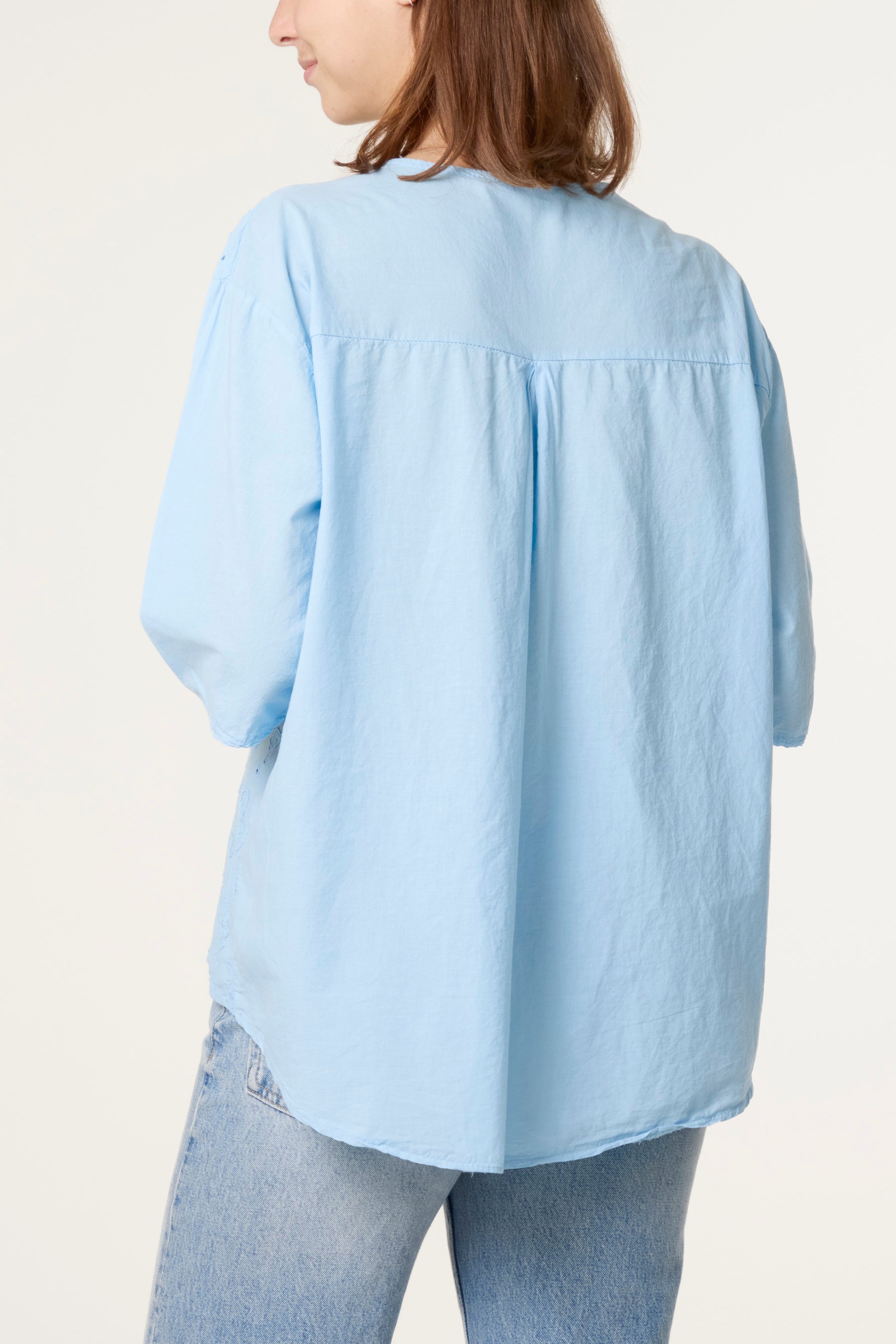 Floral Embroidered Cotton Blouse