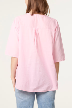 Floral Embroidered Cotton Blouse