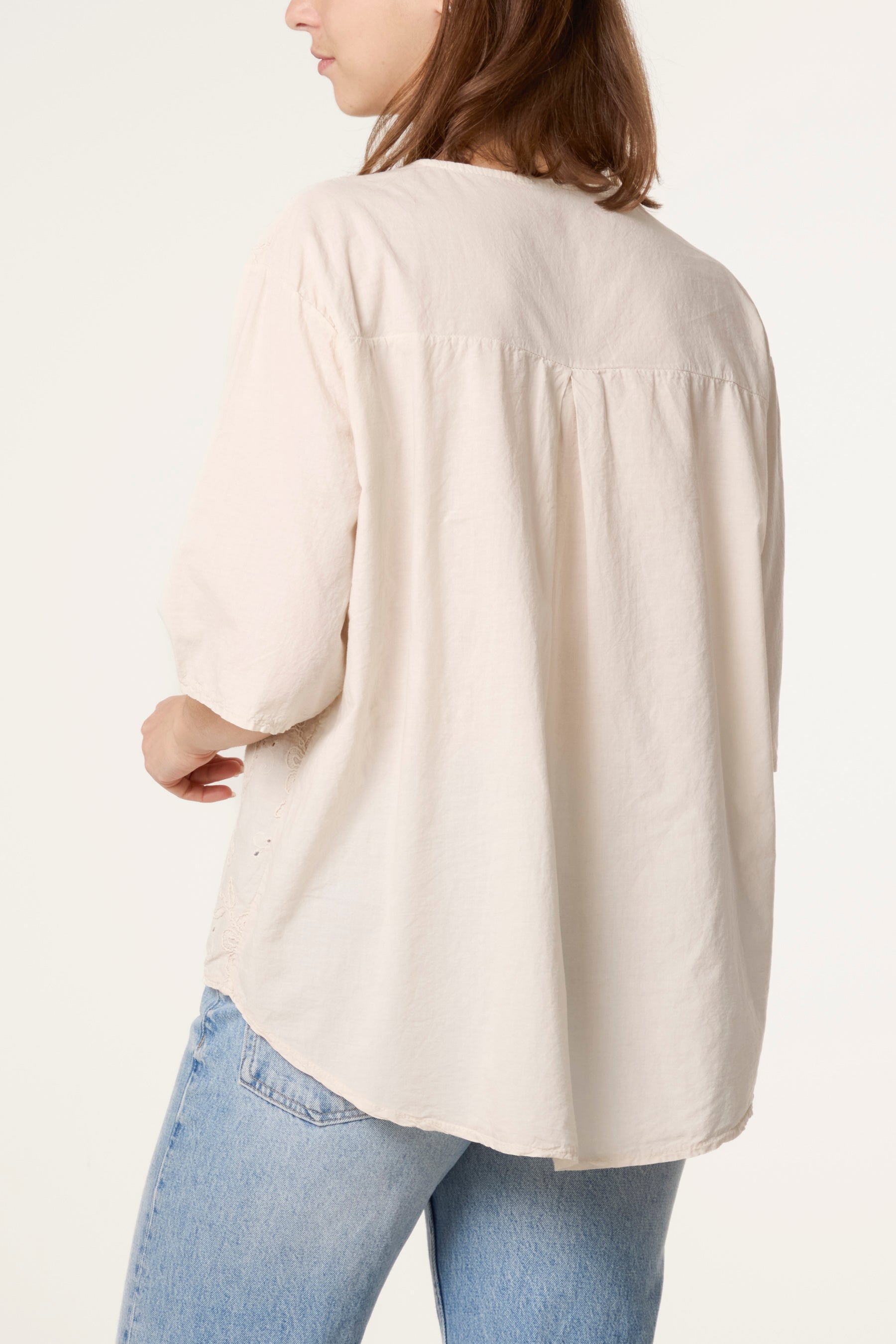 Floral Embroidered Cotton Blouse