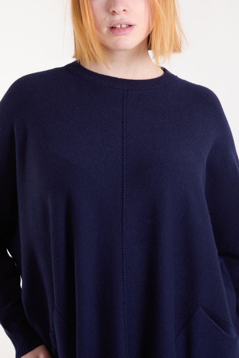 Round Neck Pocket Seam Jumper