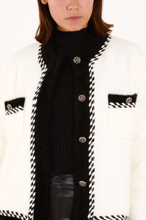 Contrast Trim Knit Jacket