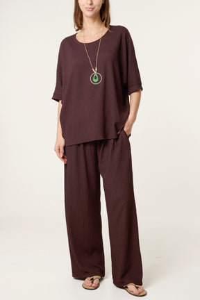 Necklace Crinkle Fabric Co-Ord Set