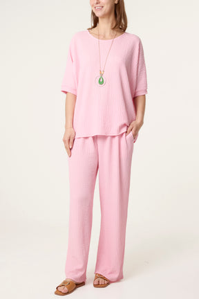 Necklace Crinkle Fabric Co-Ord Set