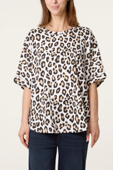Animal Print Boxy Top