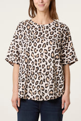 Animal Print Boxy Top