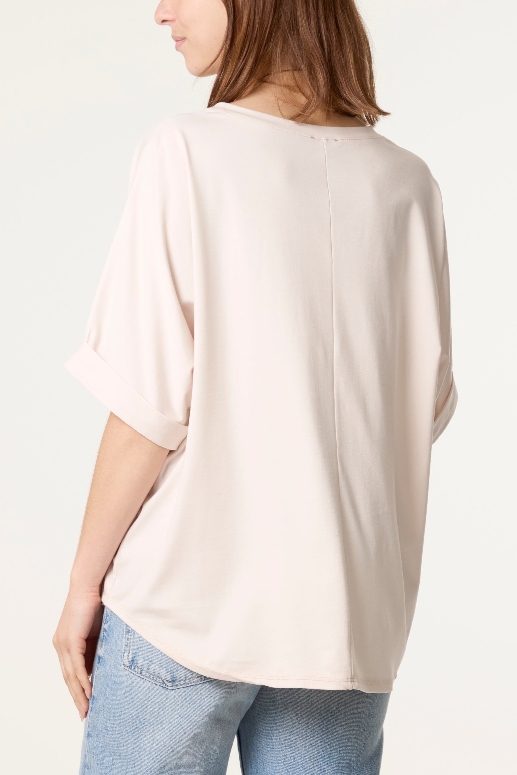 Plain Boxy Necklace T-Shirt