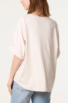 Plain Boxy Necklace T-Shirt