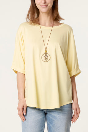 Plain Boxy Necklace T-Shirt