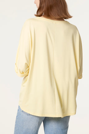 Plain Boxy Necklace T-Shirt