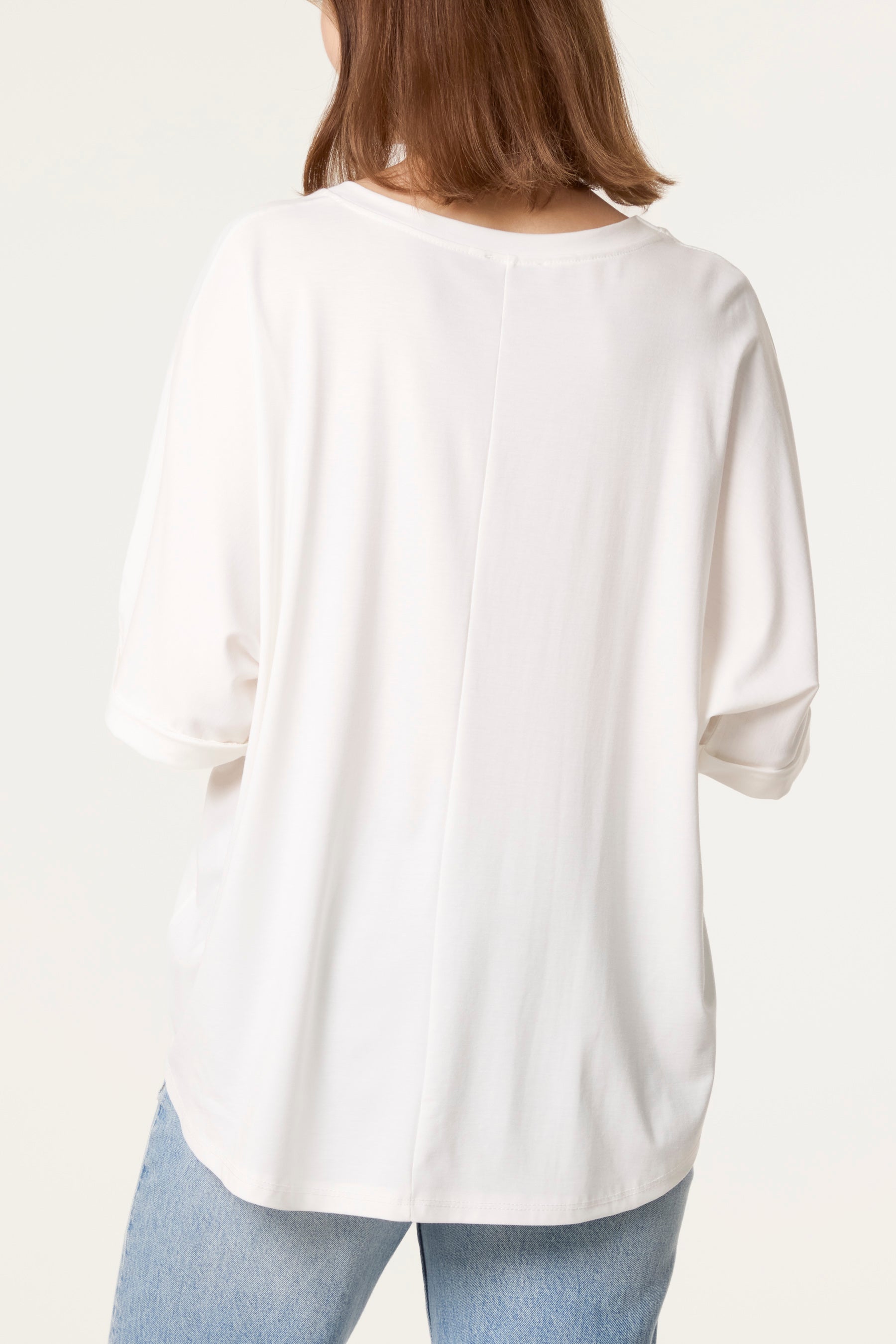 Plain Boxy Necklace T-Shirt